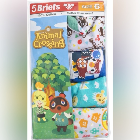 Nintendo Other - Animal Crossing Boys Briefs Size 6 Nintendo 4 Pack Cotton Underwear